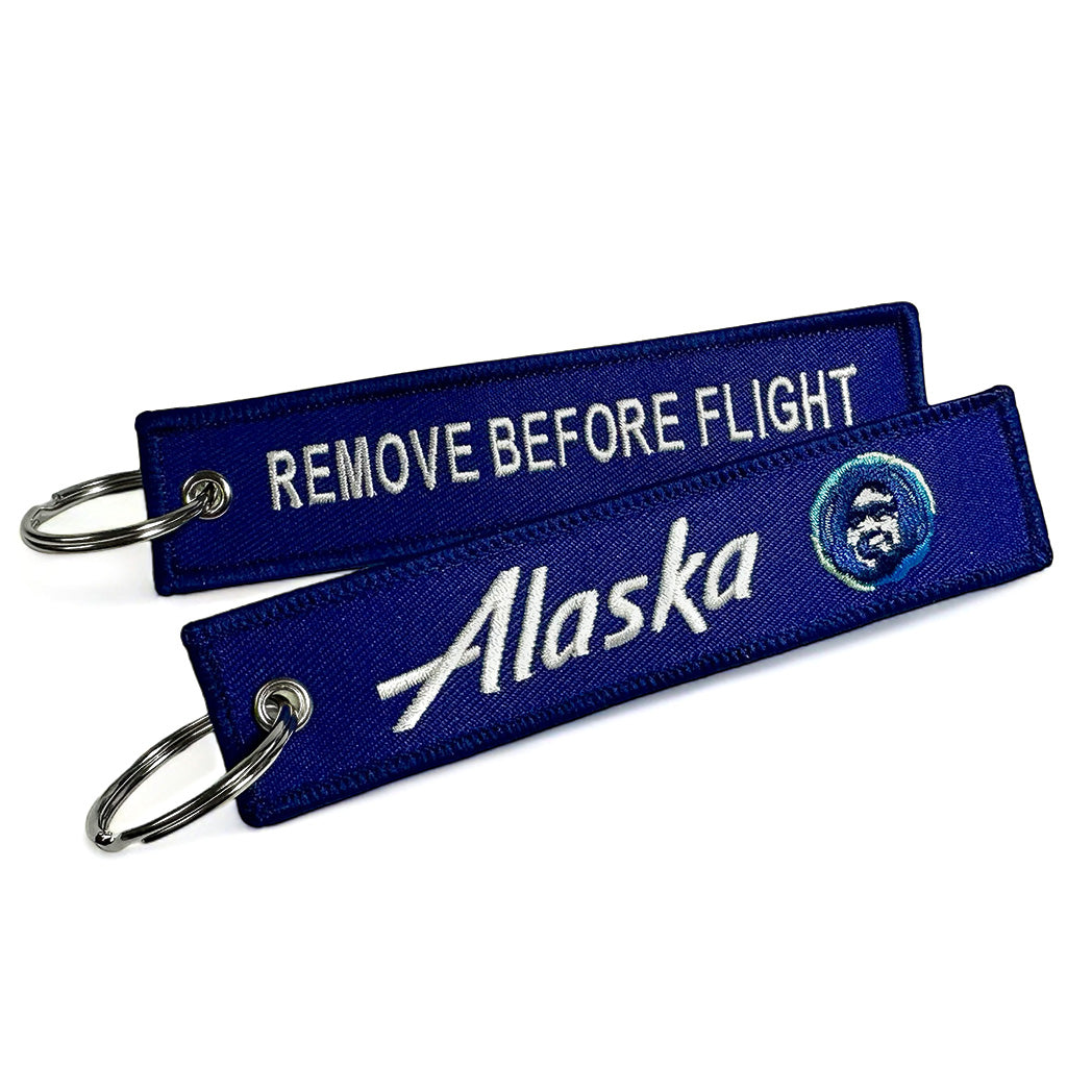 Alaska Airlines Remove before flight - Embroidered Keyring