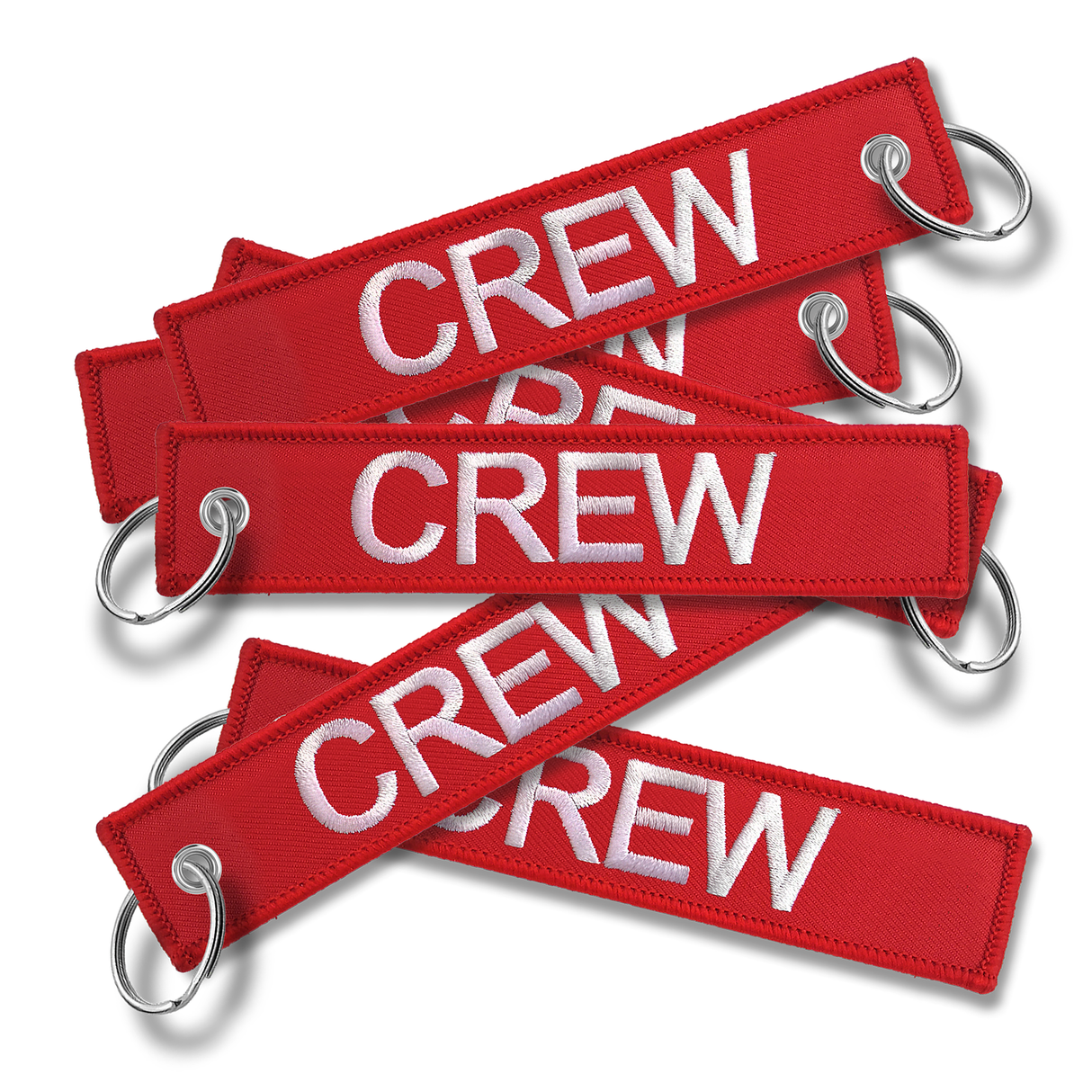 CREW Embroidered Keyring - RED