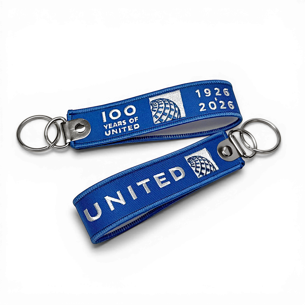 United Airlines 100 Years Folded Key Strap