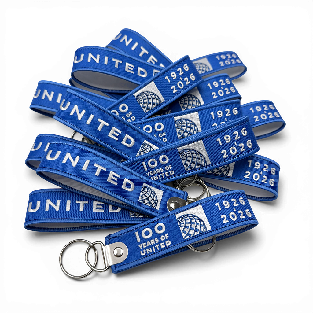 United Airlines 100 Years Folded Key Strap