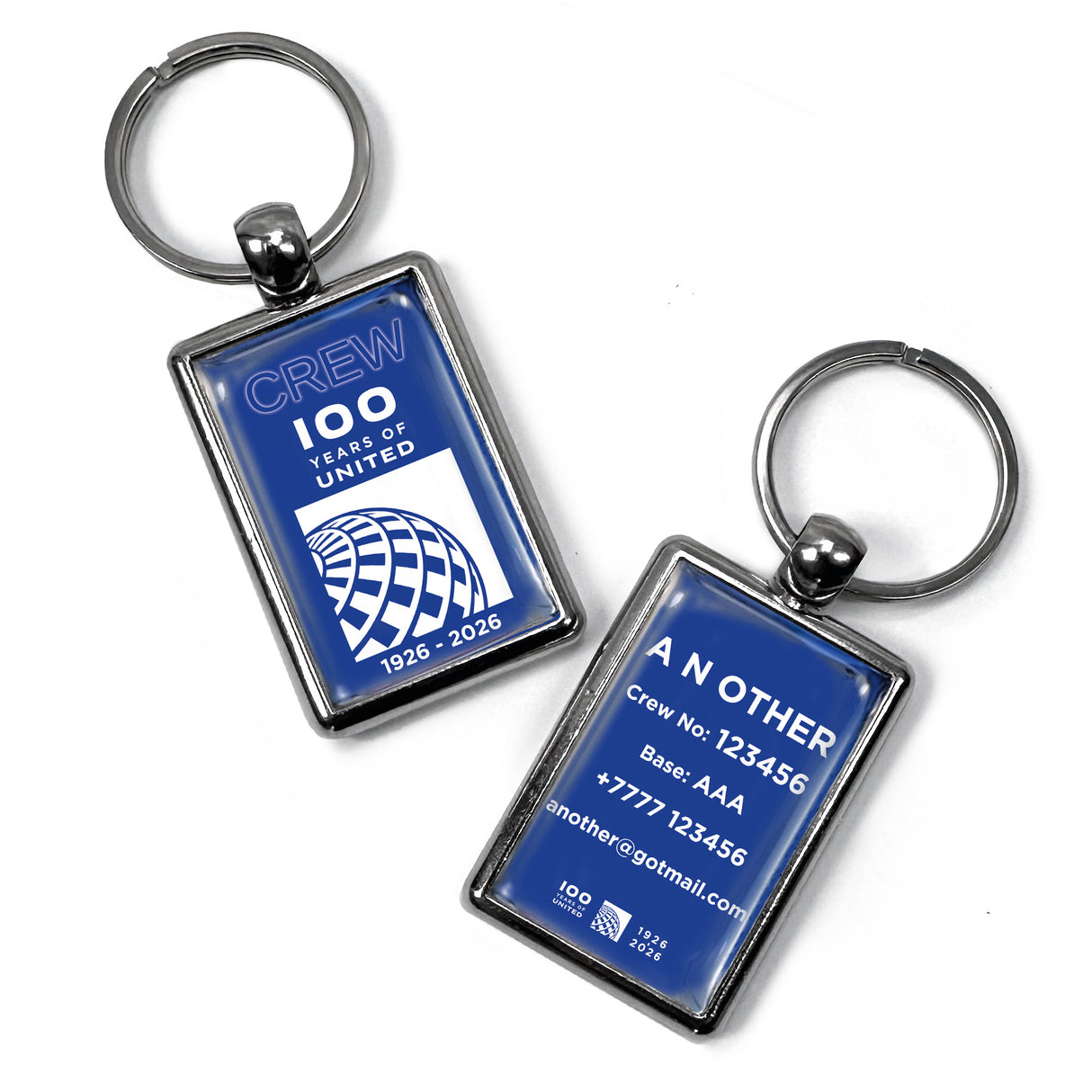 United Airlines 100 Years Celebration Tag Blue
