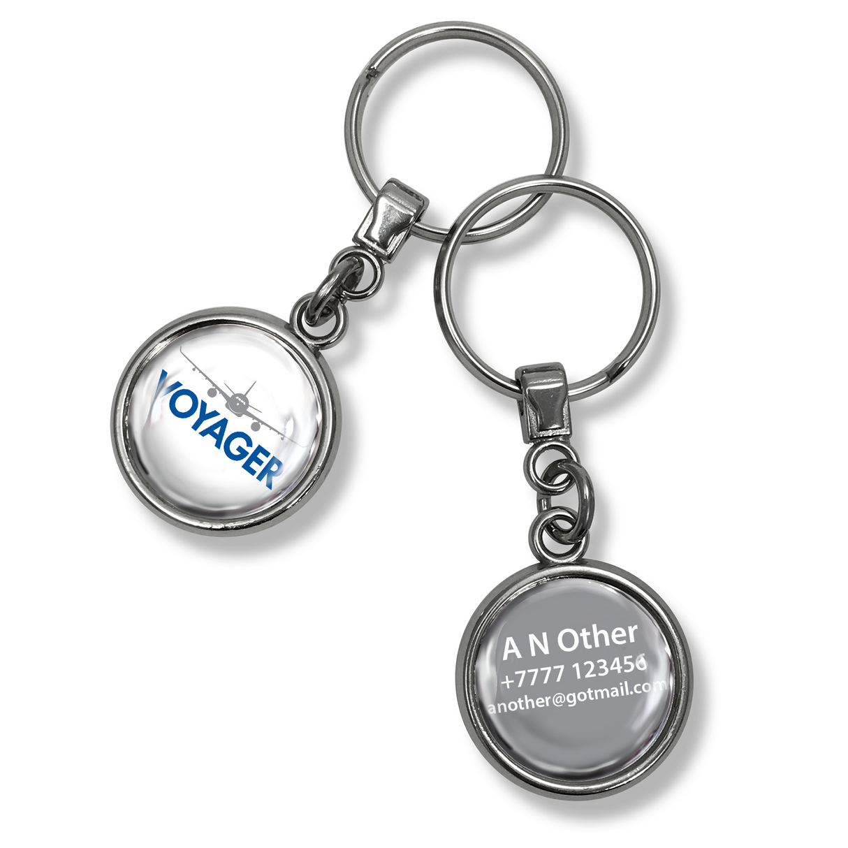 Voyager Round Metal Keyring