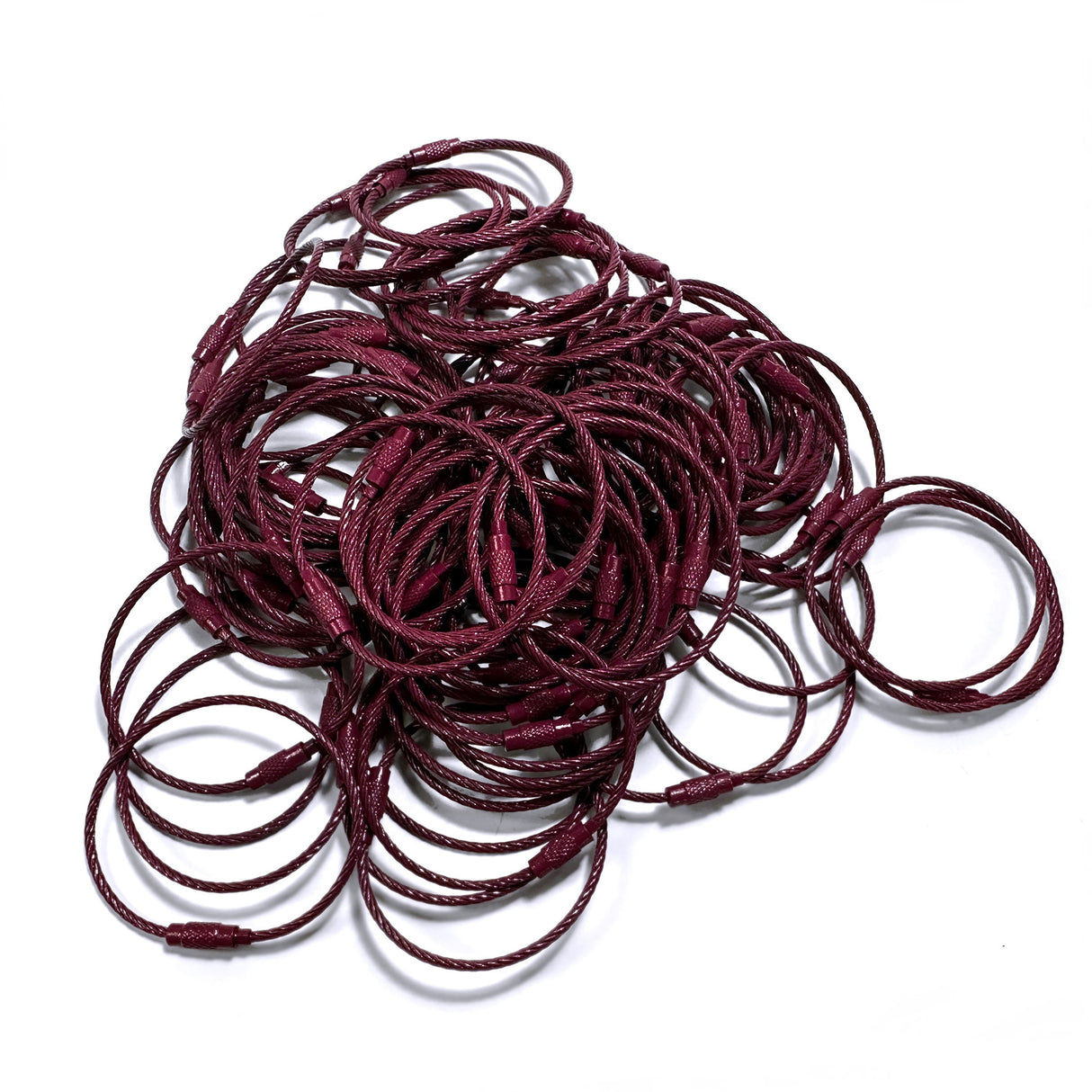 Steel Cable Loops-Burgundy