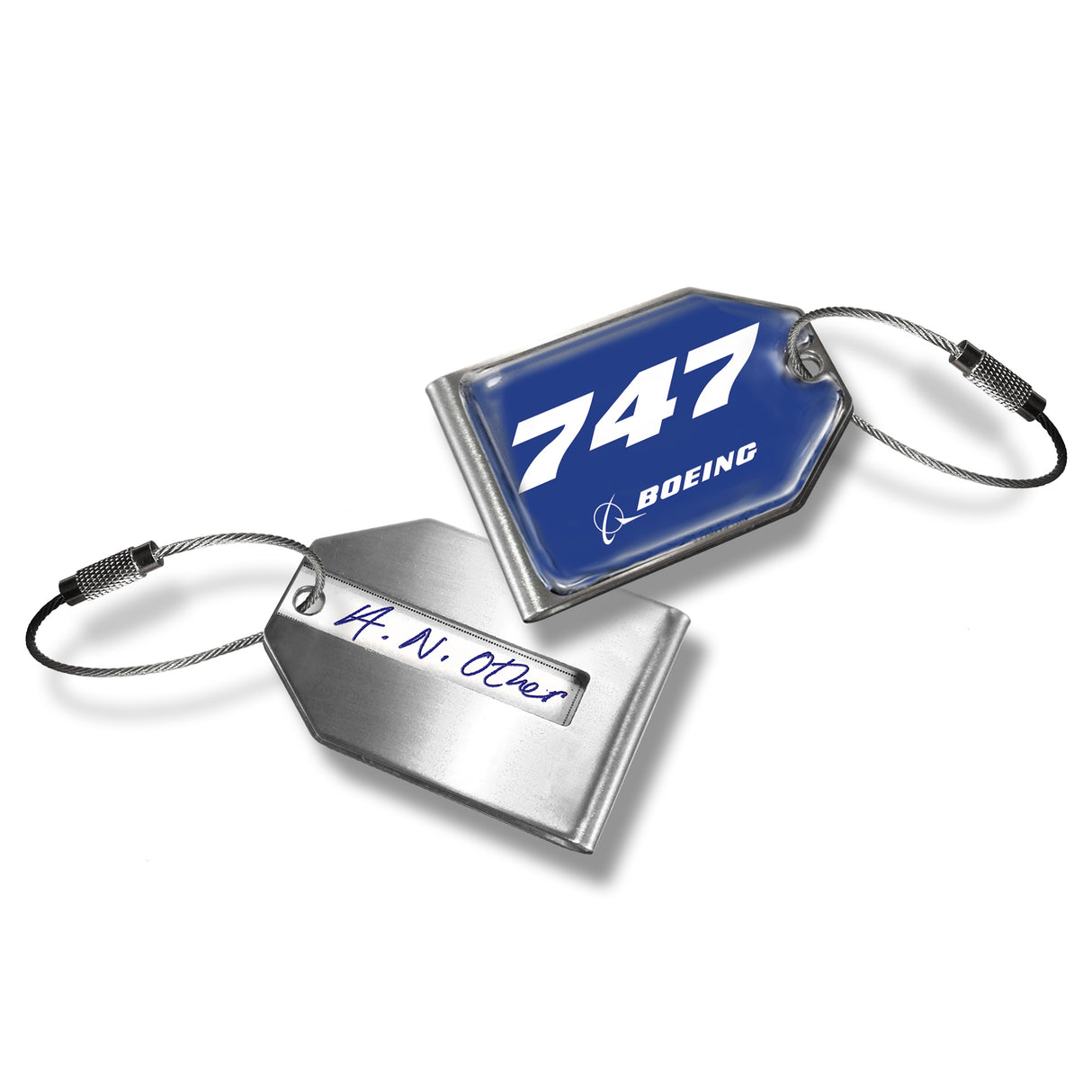 Boeing B747 Blue luggage tag