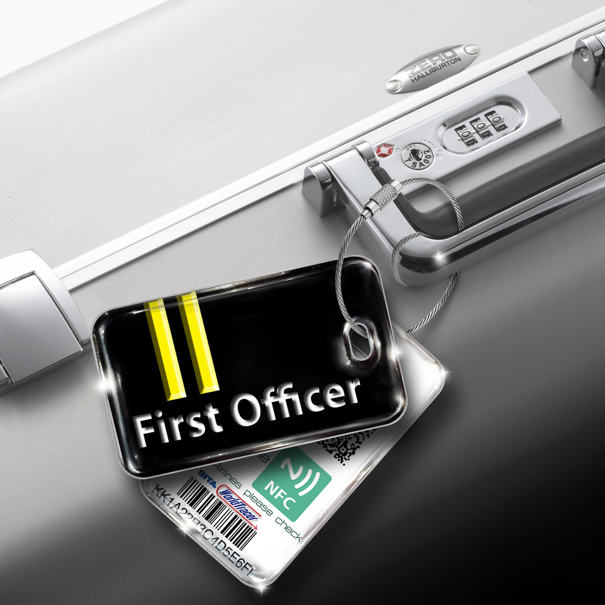 First Officer 2 Bars Luggage Tag