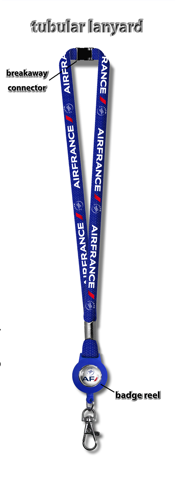 Air France Skyteam Tubular Lanyard + Badge Reel