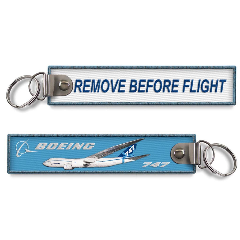B747 Remove Before Flight Woven Keyring