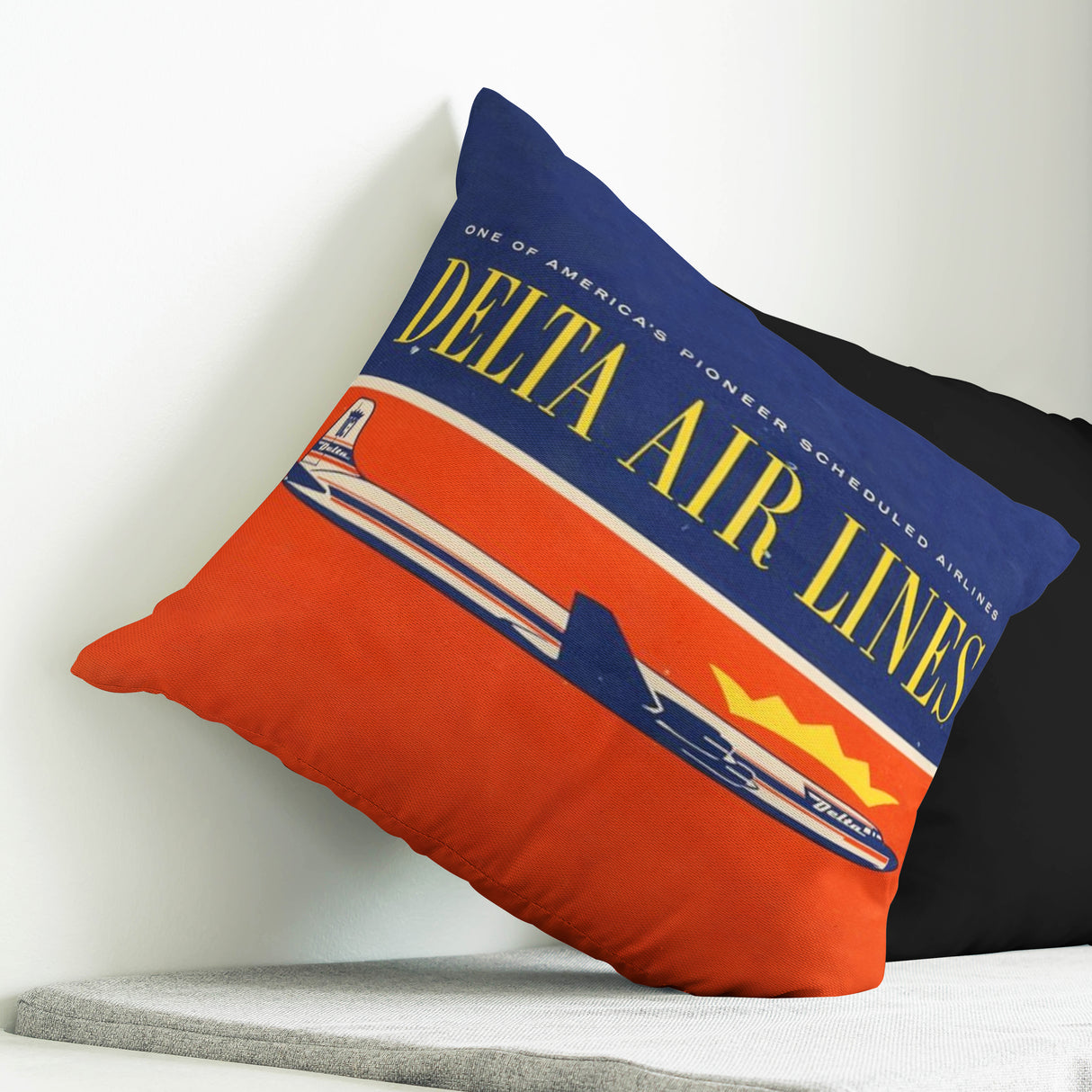 Delta Air Lines Nostalgic Throw Pillow