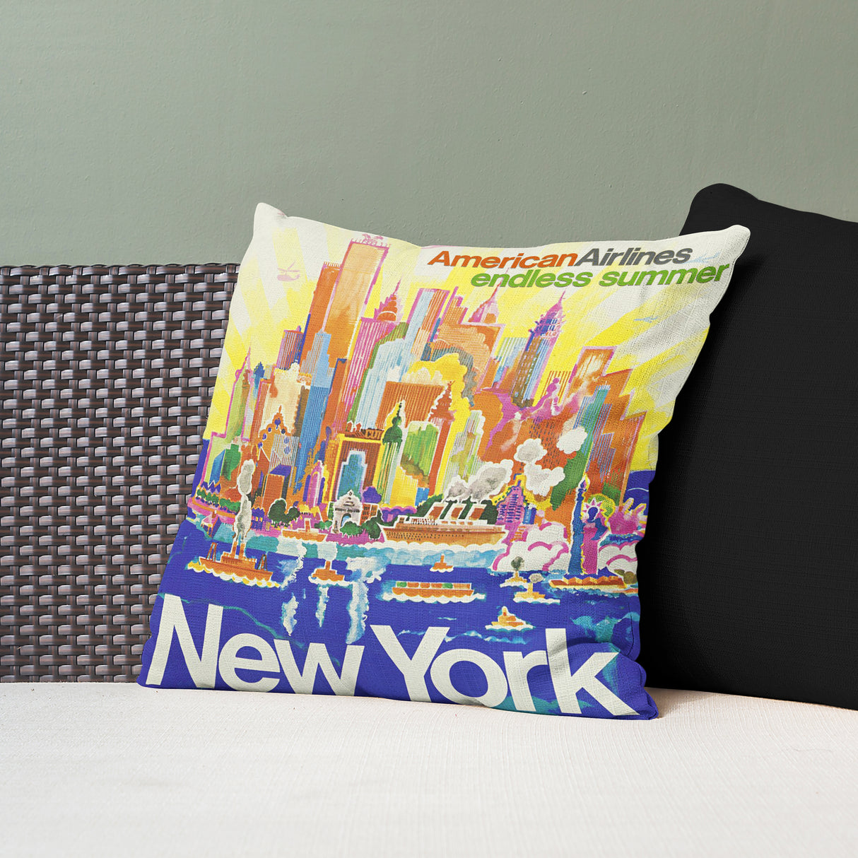 American Airlines Endless Summer Throw Pillow