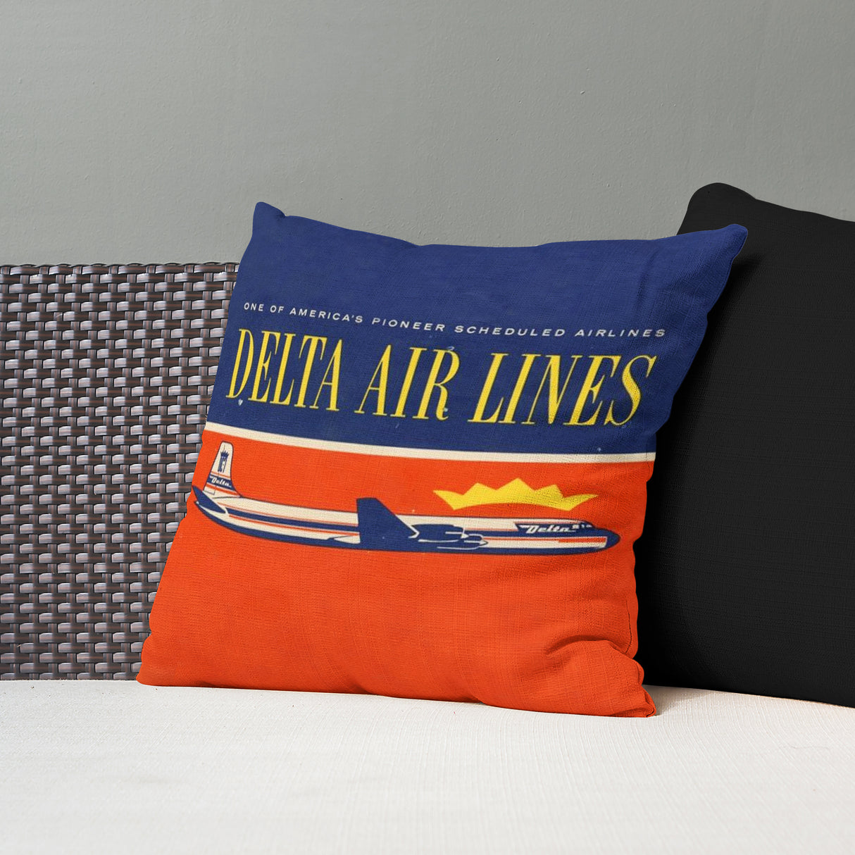 Delta Air Lines Nostalgic Throw Pillow