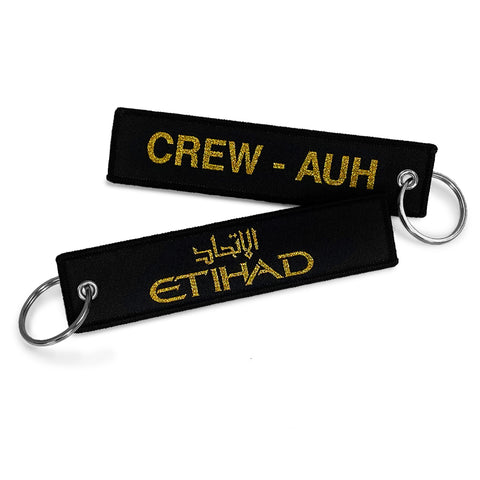 Etihad Airways-CREW AUH Woven Keychain