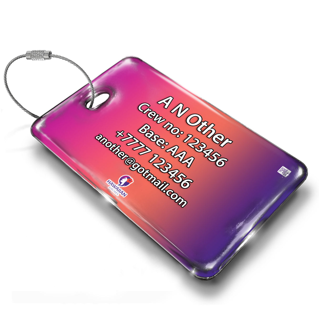 Hawaiian Airlines Logo CREW Tag