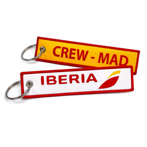 Iberia Airlines CREW MAD Woven Keychain