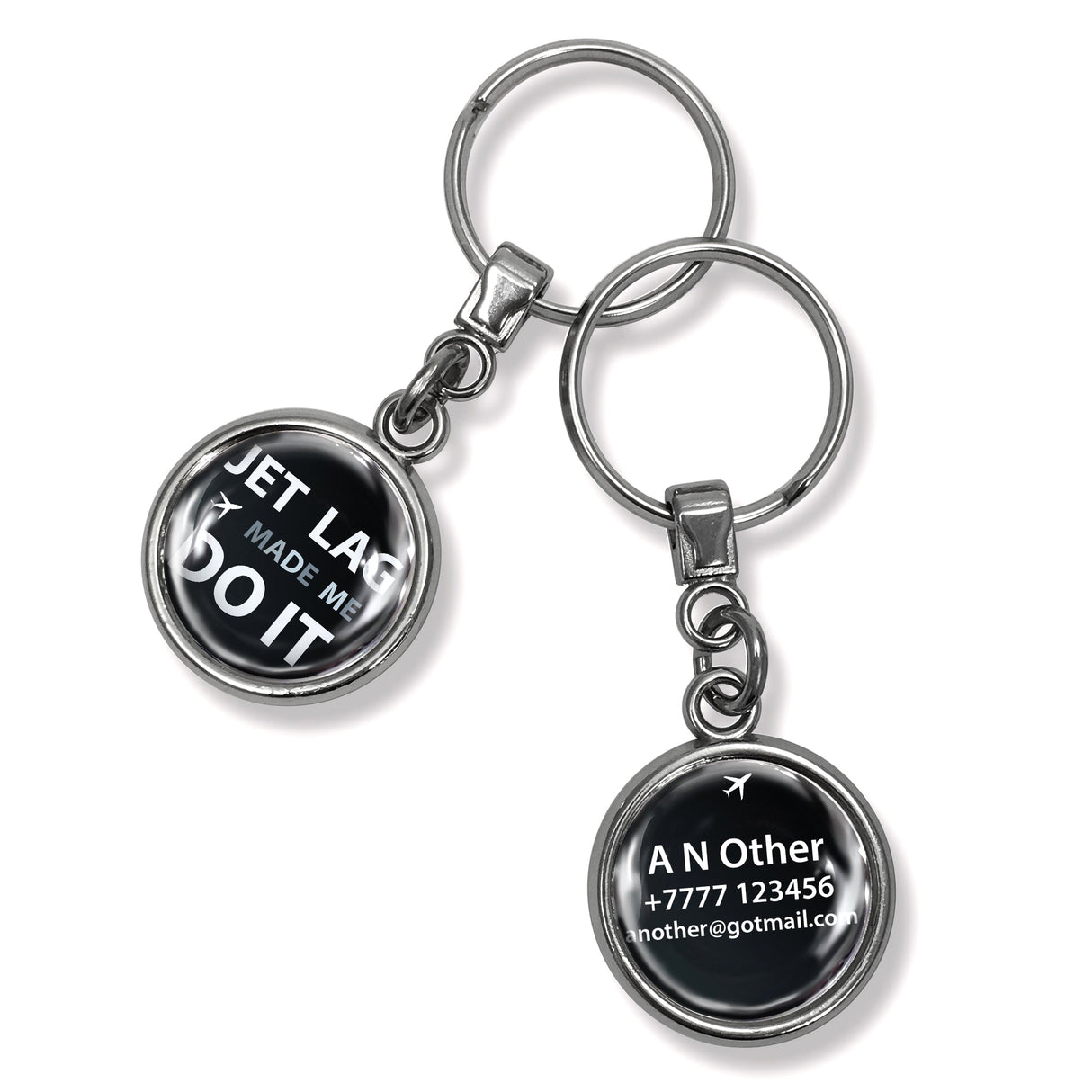 Jet Lag Made Me Do It Round Keyring