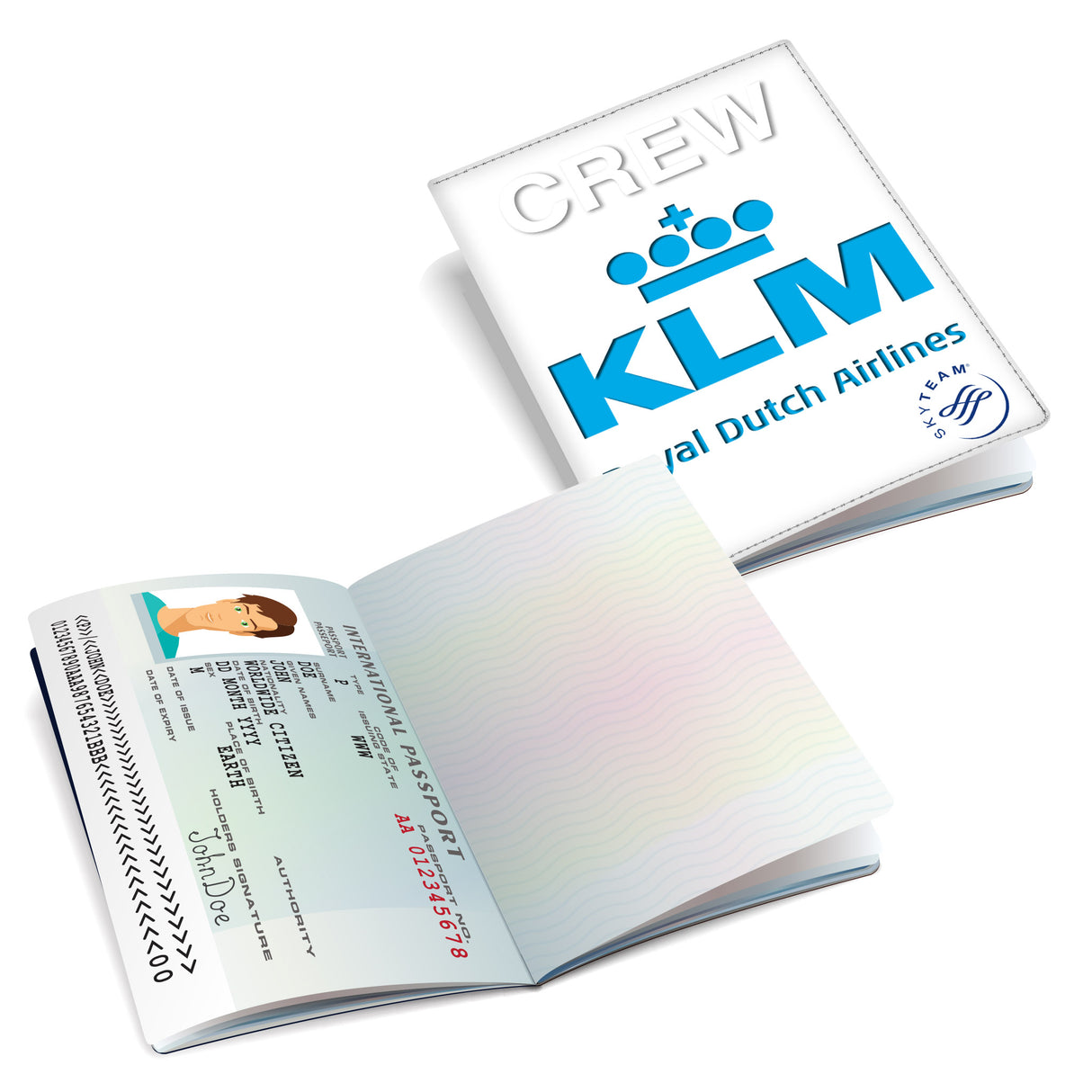 KLM Logo White Passport Cover