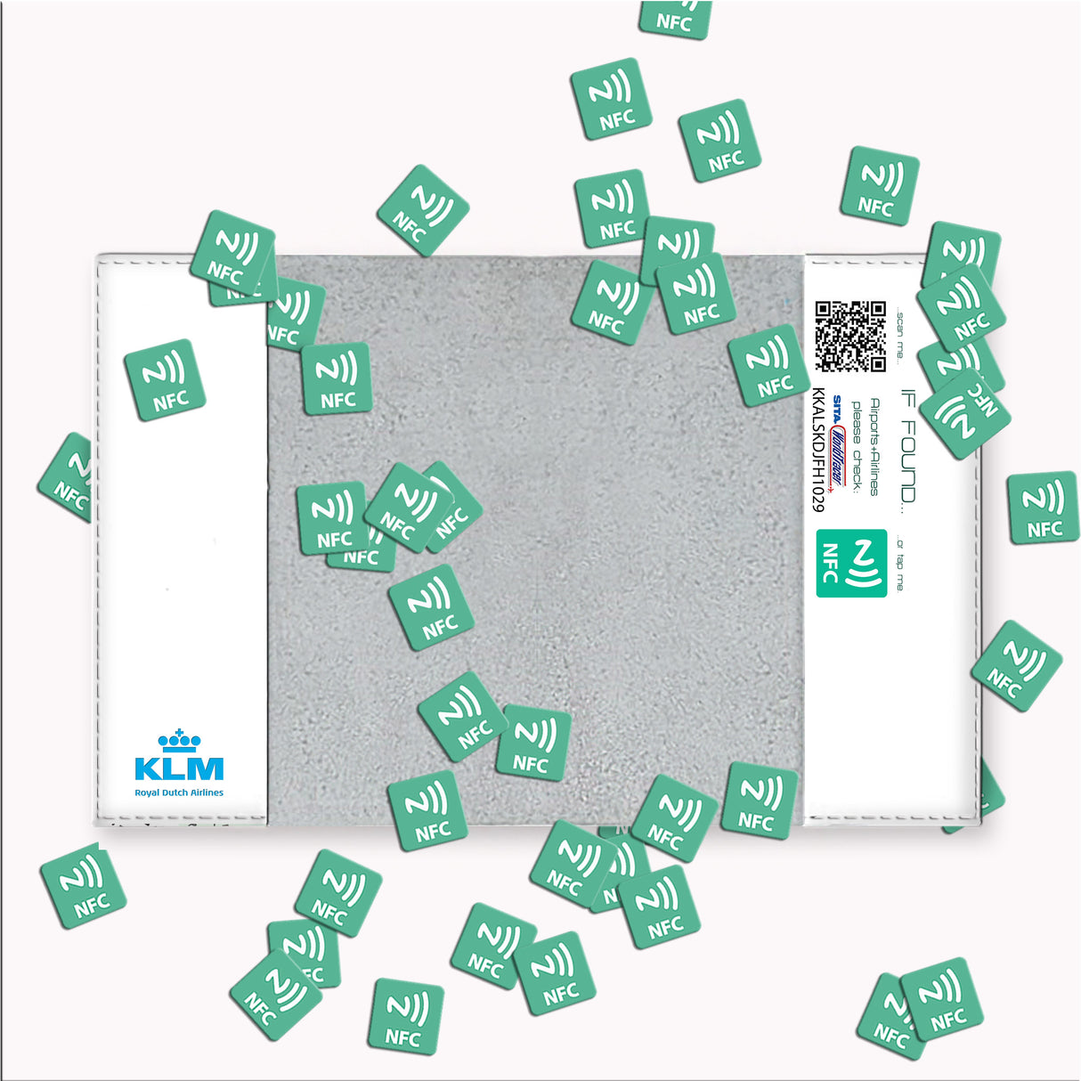 KLM Logo White Passport Cover