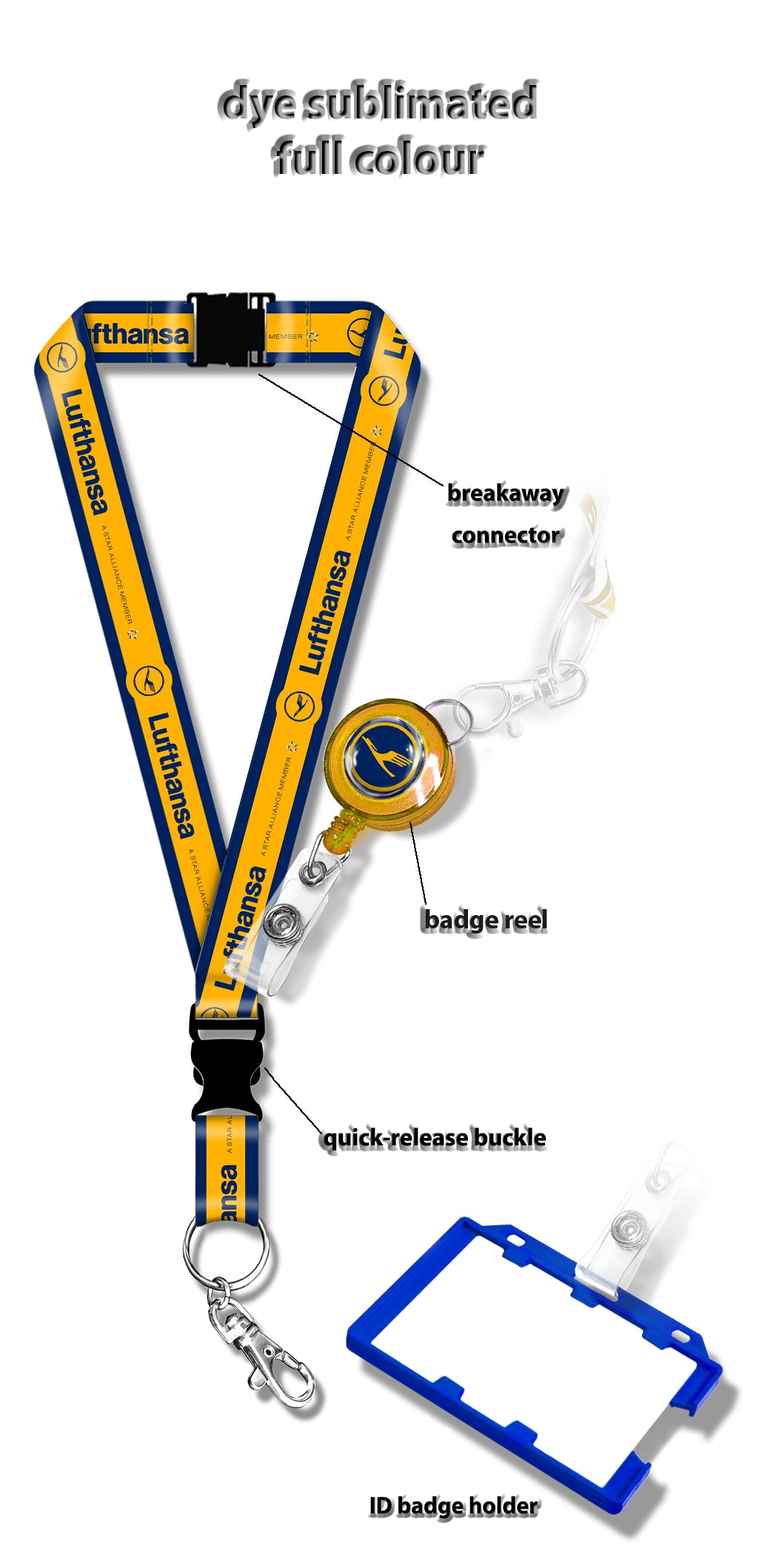 Lufthansa Logo Dye Lanyard (Old Logo)