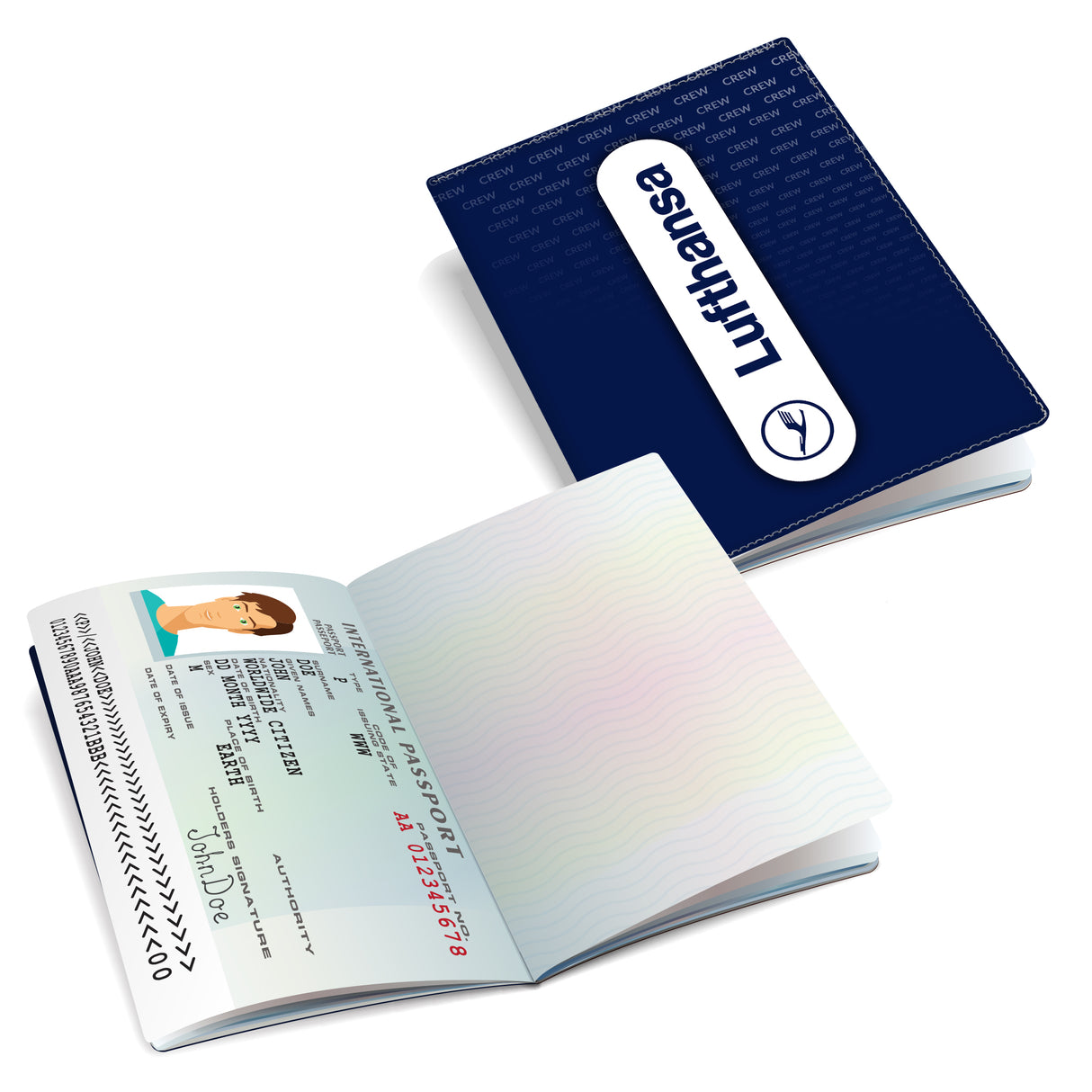Lufthansa Logo Pattern Passport Cover