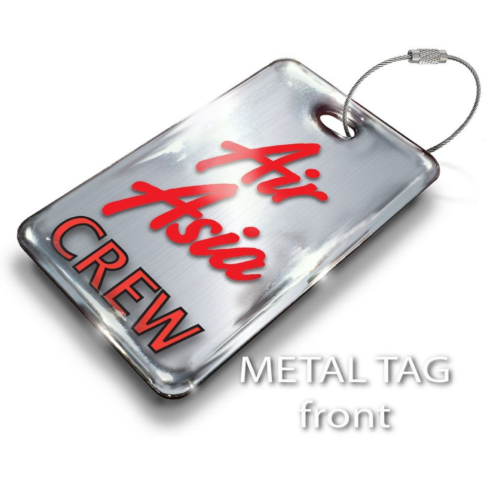 Air Asia Portrait Steel Effect Luggage Tag