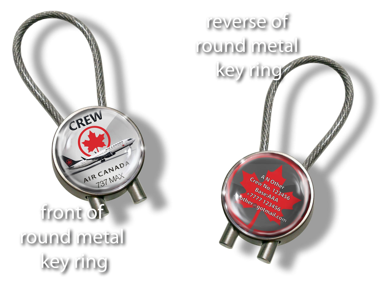 Air Canada B737 MAX Round Keyrings