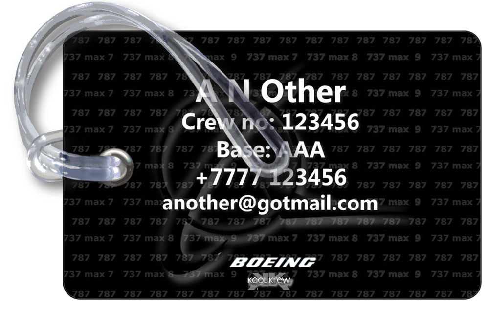 Boeing Logo Black Luggage Tag