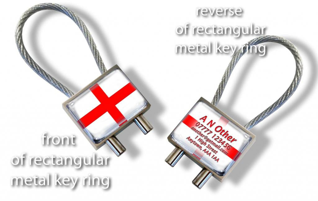England Flag Luggage Tag-White