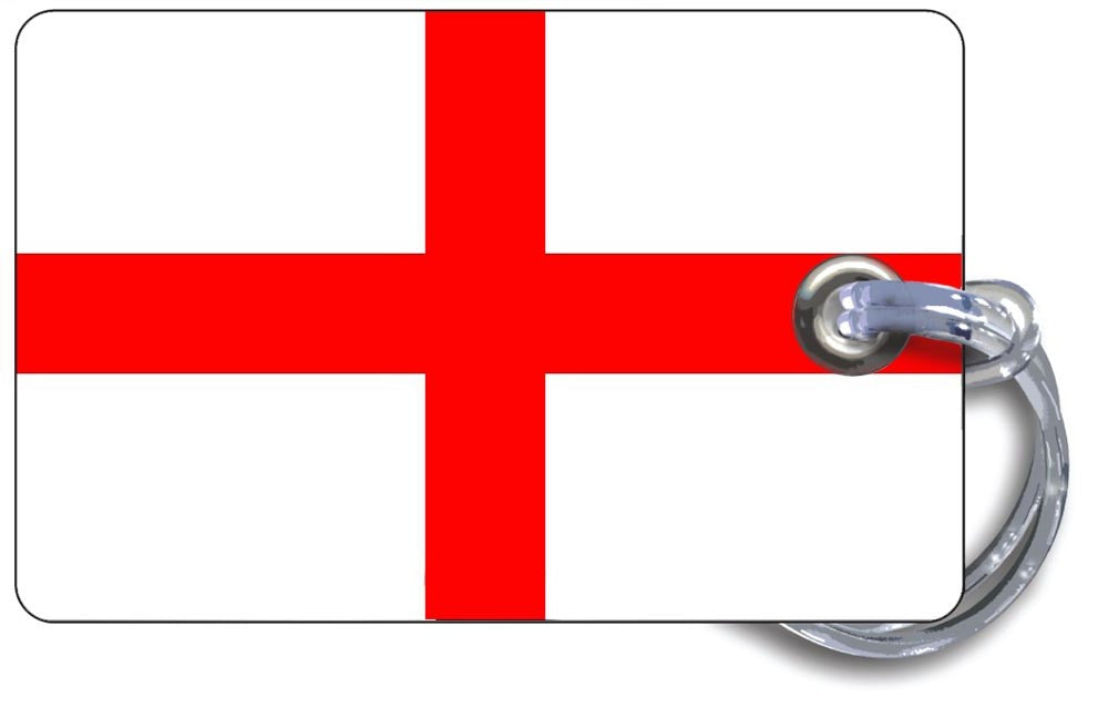 England Flag Luggage Tag-White