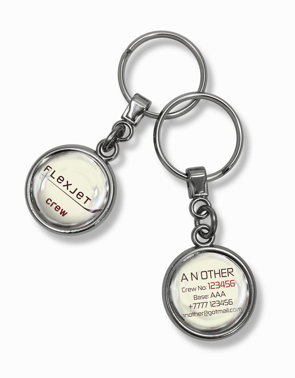 Flexjet Logo Ivory Metal Keyring