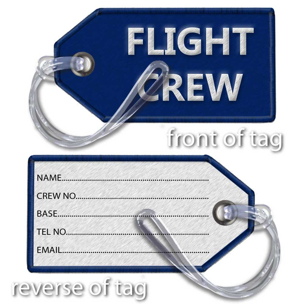 FLIGHT CREW Embroidered Luggage Tag (BLUE)