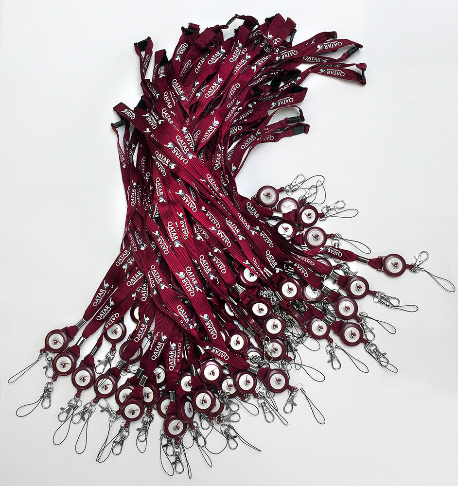 Qatar Airways Logo Lanyard+Badge Reel