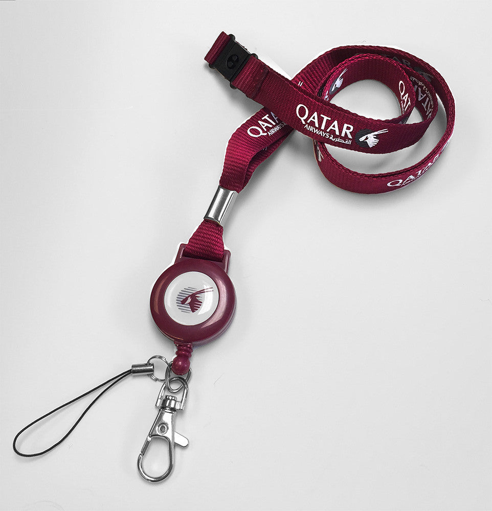 Qatar Airways Logo Lanyard+Badge Reel