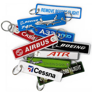 Aircraft Type Embroidered Keyrings