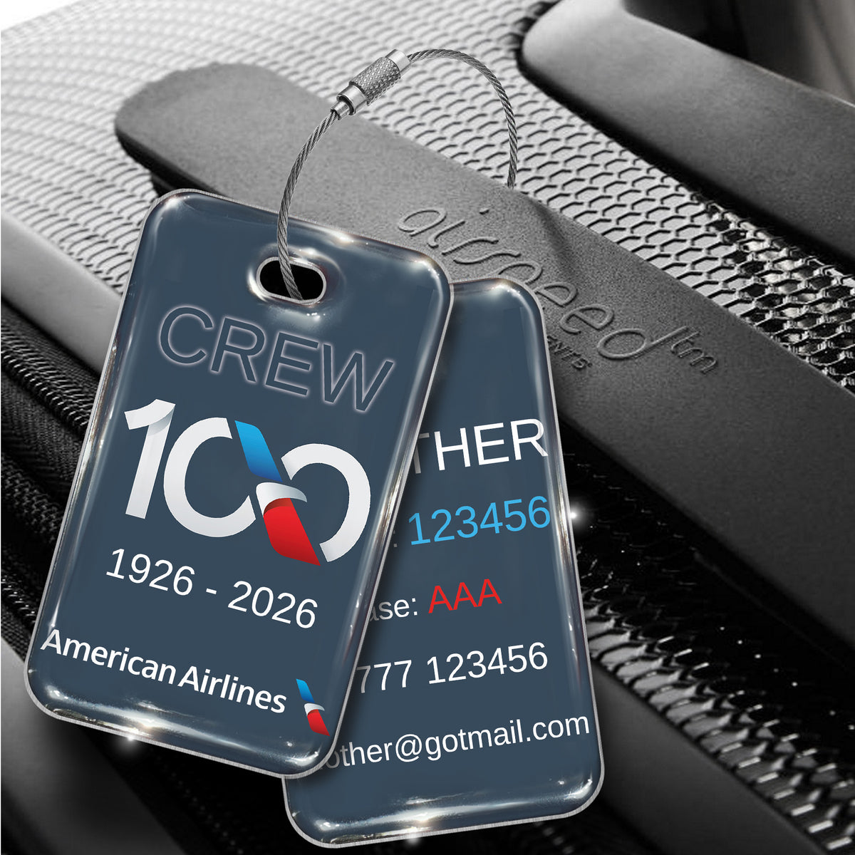 American Airlines 100 Years Crew Tag | Anniversary Luggage Tag | Koolkrew