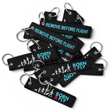 BORN2FLY Remove Before Flight Embroidered Keyring