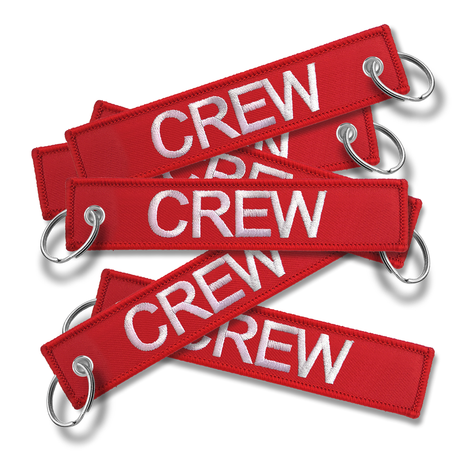 CREW Embroidered Keyring - RED