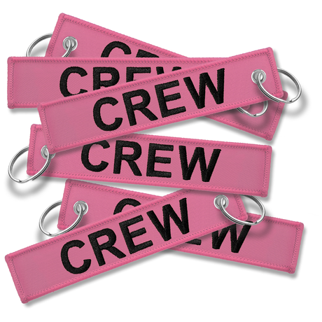 CREW Embroidered Buckle Keyring - PINK