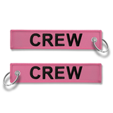 CREW Embroidered Buckle Keyring - PINK