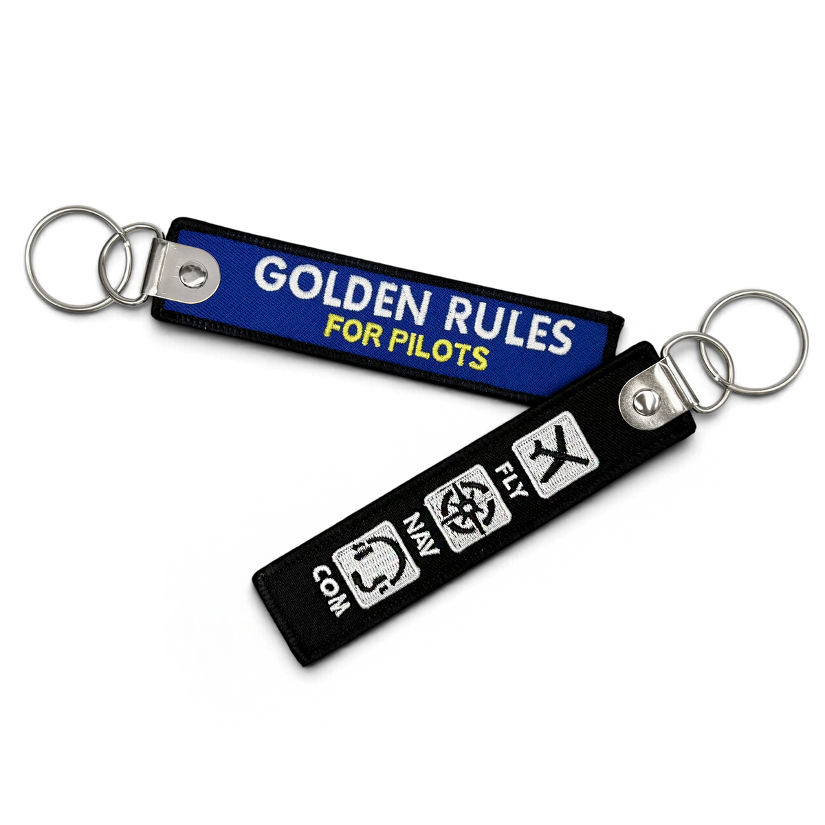 Golden Rules For Pilots Embroidered Keyring