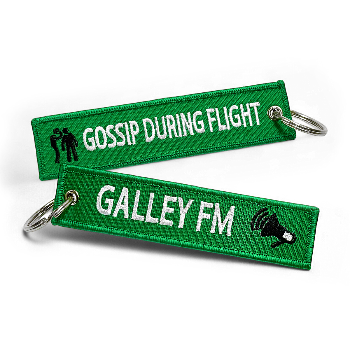 Galley FM Gossip During Flight Embroidered Keyring