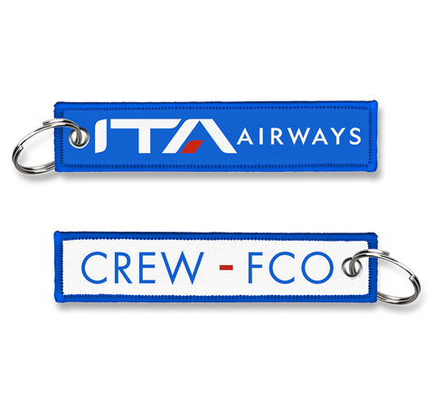 ITA Airways CREW-FCO Embroidered Keyring BLUE
