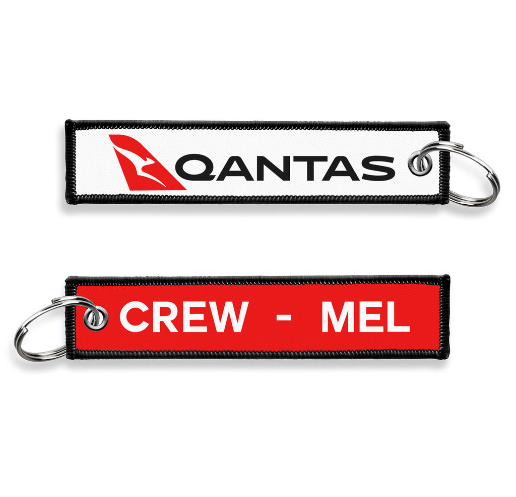 Qantas CREW-MEL Embroidered KeyChain