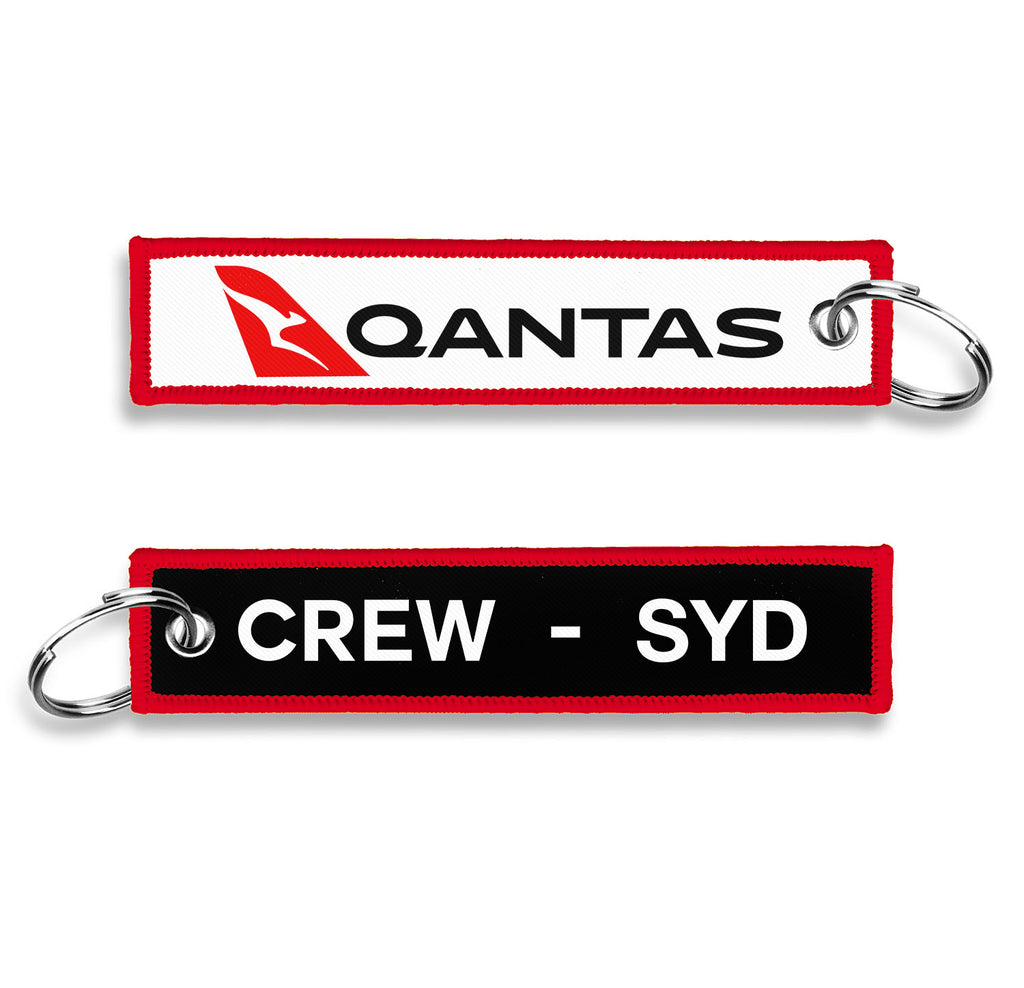 Qantas CREW-SYD Embroidered KeyChain