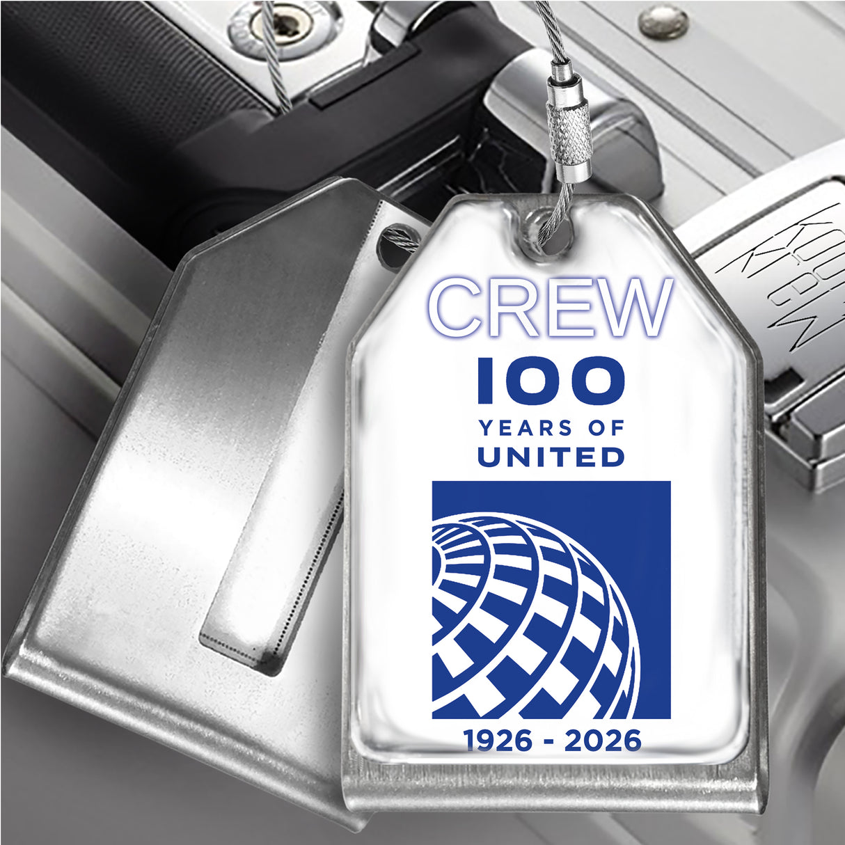 United Airlines 100 Years Celebration Tag White