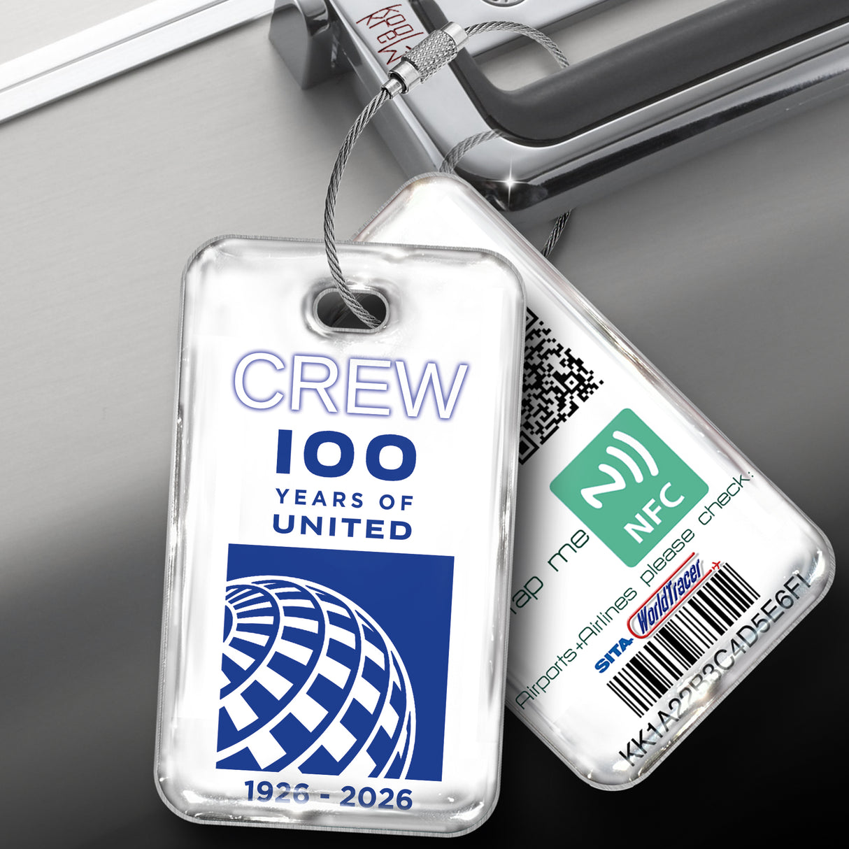 United Airlines 100 Years Celebration Tag White