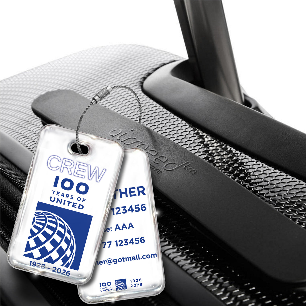 United Airlines 100 Years Celebration Tag White