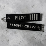 Pilot 4 Bars Flight Crew SILVER-Keychain