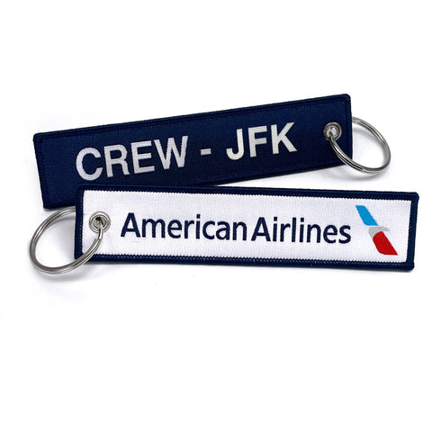 American Airlines CREW JFK Woven Keychain