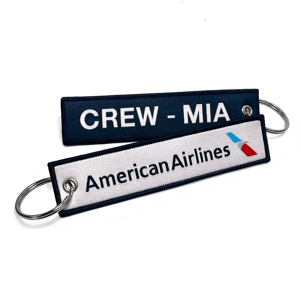 American Airlines CREW MIA Woven Keychain