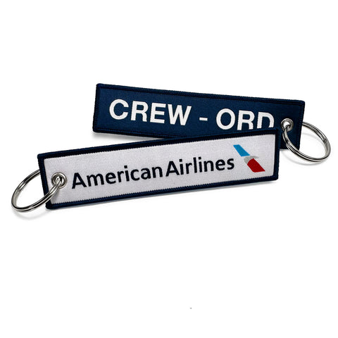 American Airlines CREW ORD Woven Keychain