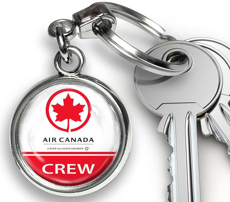 Air Canada Logo White Round Metal Keyring